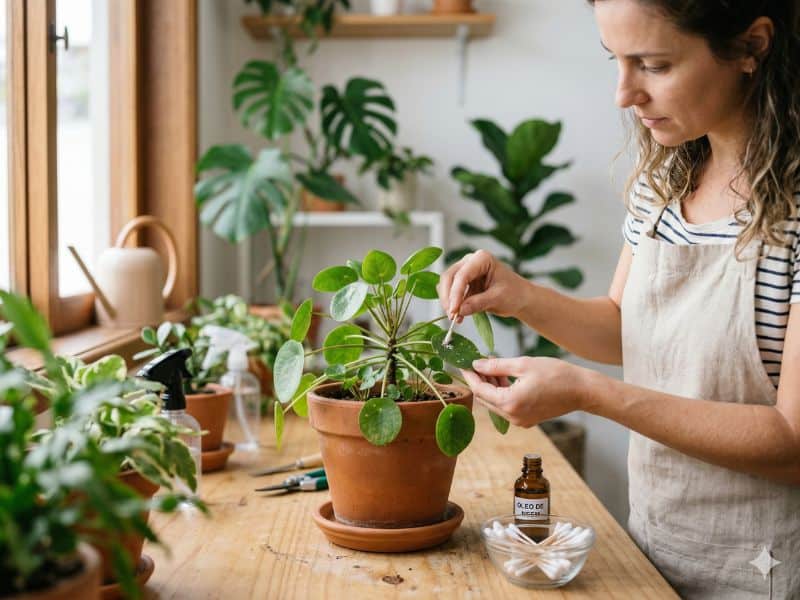 Como agir quando a infestação já começou com tratamento inicial em planta de interior