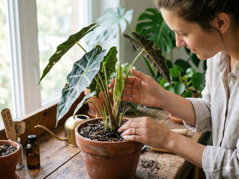 Perguntas frequentes sobre pragas de plantas com observação de planta de interior em ambiente doméstico