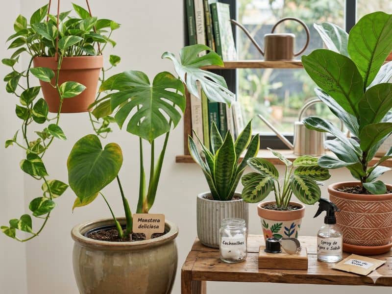 Quais pragas aparecem com mais frequência em plantas de interior em ambiente doméstico com vasos e sinais de observação