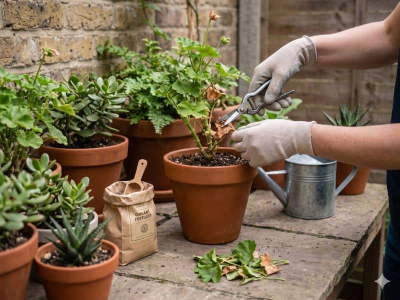 jardim para quintal pequeno com manutenção leve e poda de folhas secas