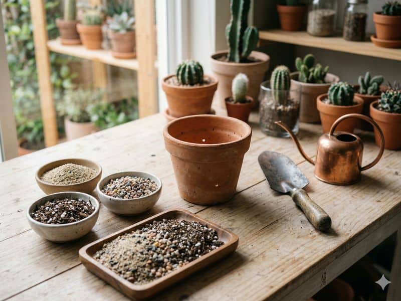 Qual é o melhor solo e vaso para plantar cactos com substrato drenante e vaso de barro