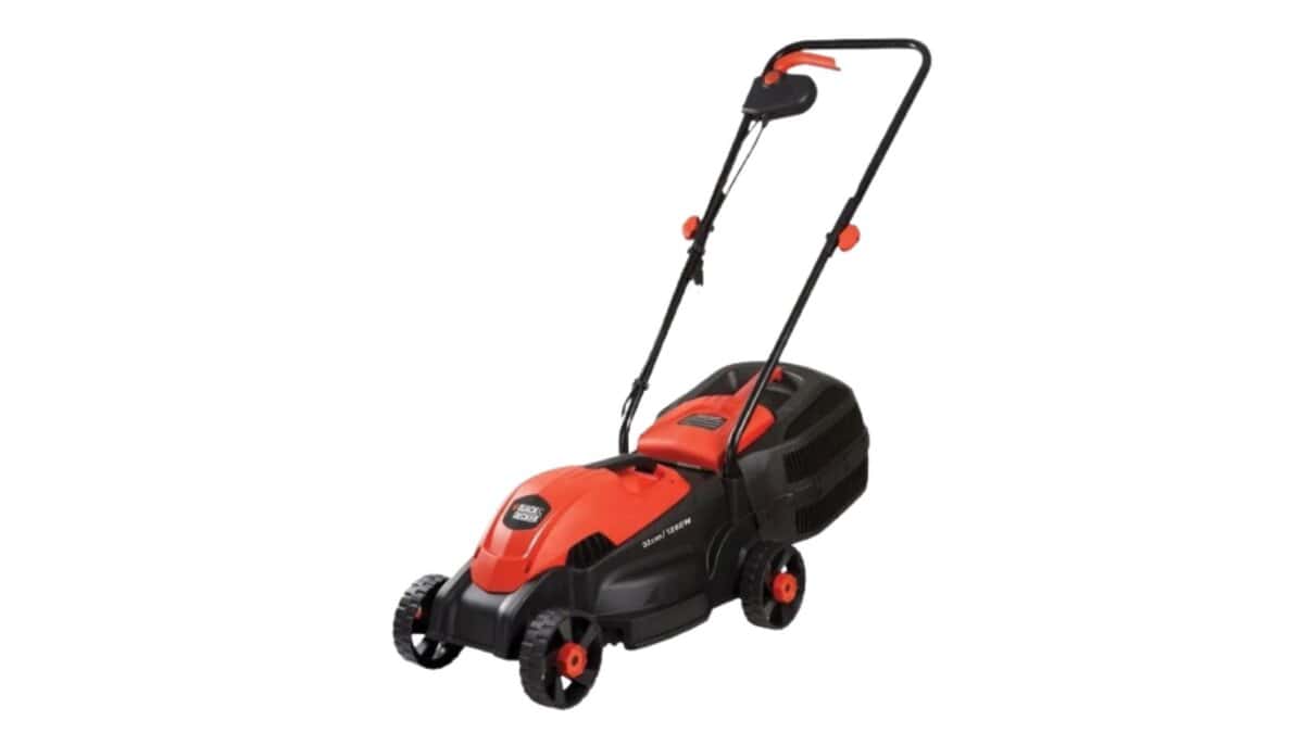 Cortador de grama Black+Decker GR1000 elétrico leve para jardim pequeno