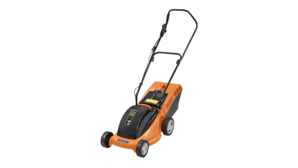 Cortador de grama Tramontina CE35P com design compacto e motor elétrico silencioso