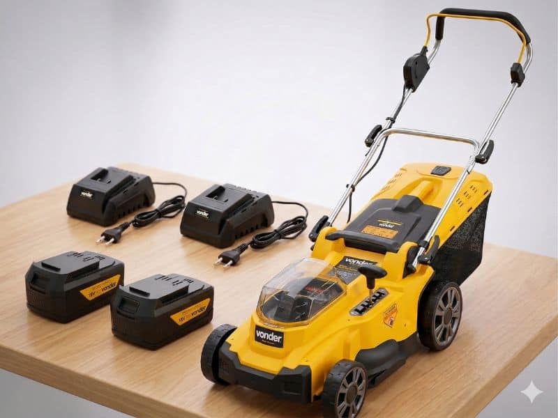 Vonder IMGV1844B com kit completo entre os melhores cortadores de grama a bateria para uso residencial