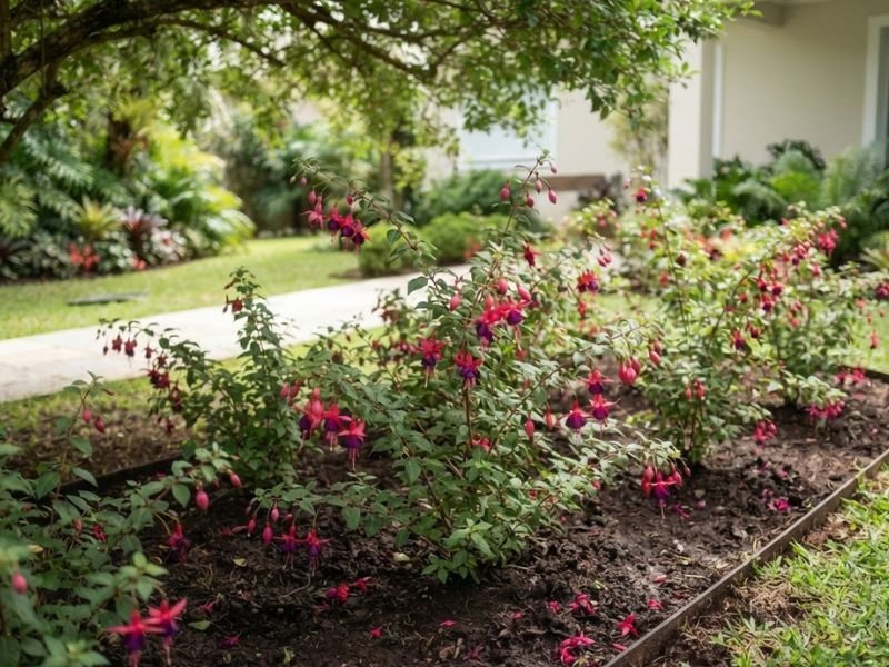 Brinco de princesa plantado em canteiro de meia sombra no jardim