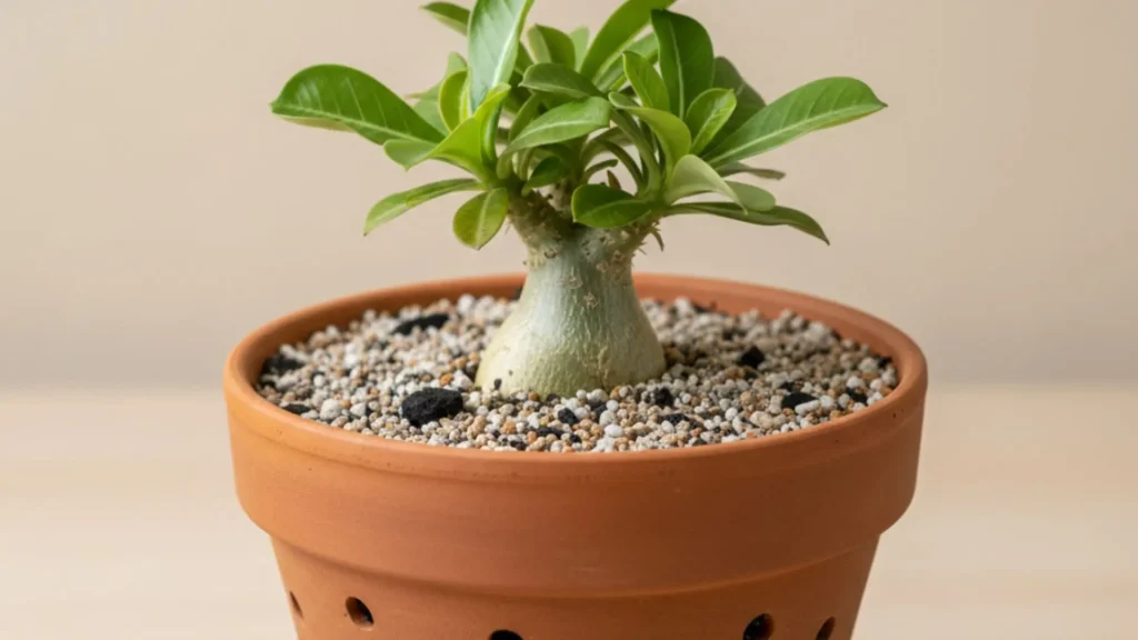 Como salvar rosa do deserto apodrecendo com substrato ideal e vaso drenável
