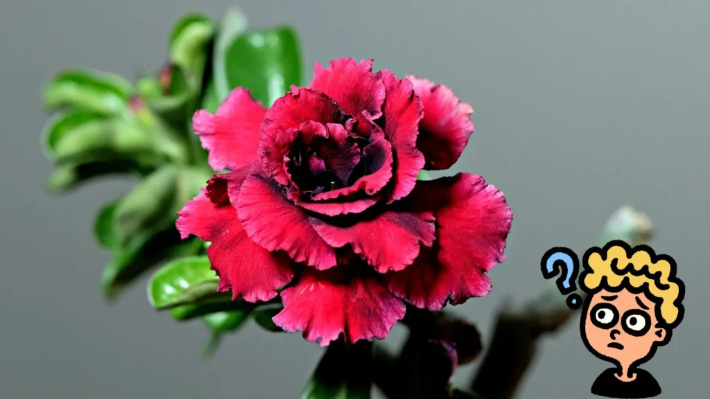 Cores de rosa do deserto em flor vermelha intensa, mostrando a variação real de tonalidades que existem na prática