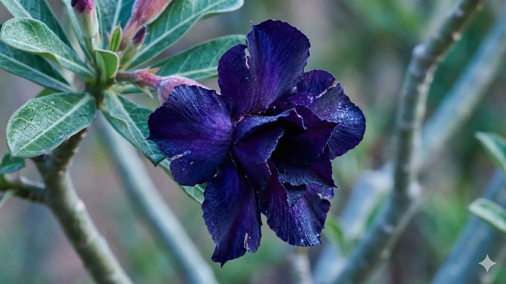 Rosa do deserto azul: imagem gerada por inteligência artificial
