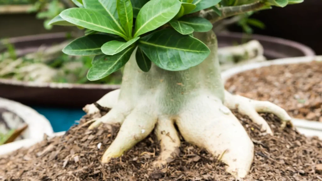 Relação entre substrato para rosa do deserto, desenvolvimento das raízes e fortalecimento do caudex, base para uma floração saudável