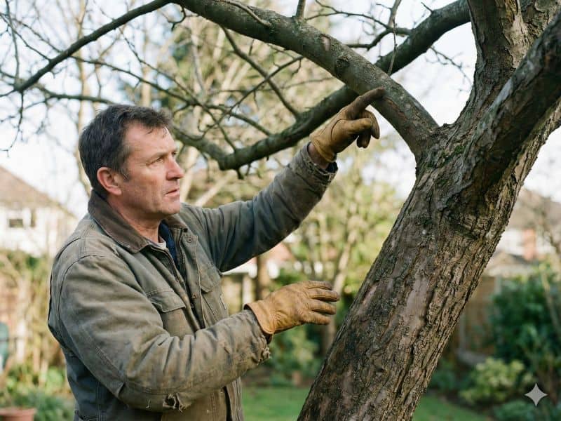 avaliação estrutural antes das podas de árvores analisando inclinação do tronco e distribuição da copa