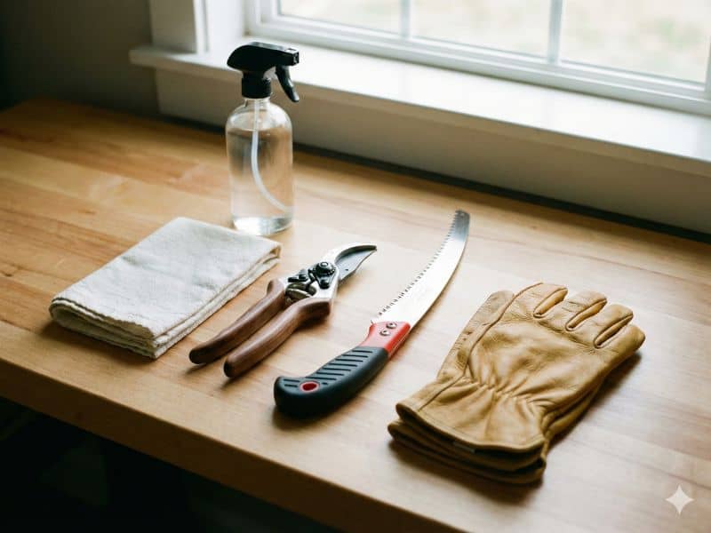 Ferramentas que eu uso na poda técnica para aplicar como podar hibiscos corretamente