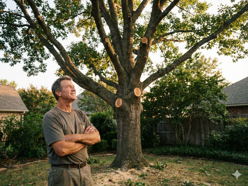 resultado equilibrado após podas de árvores com técnica e observação profissional