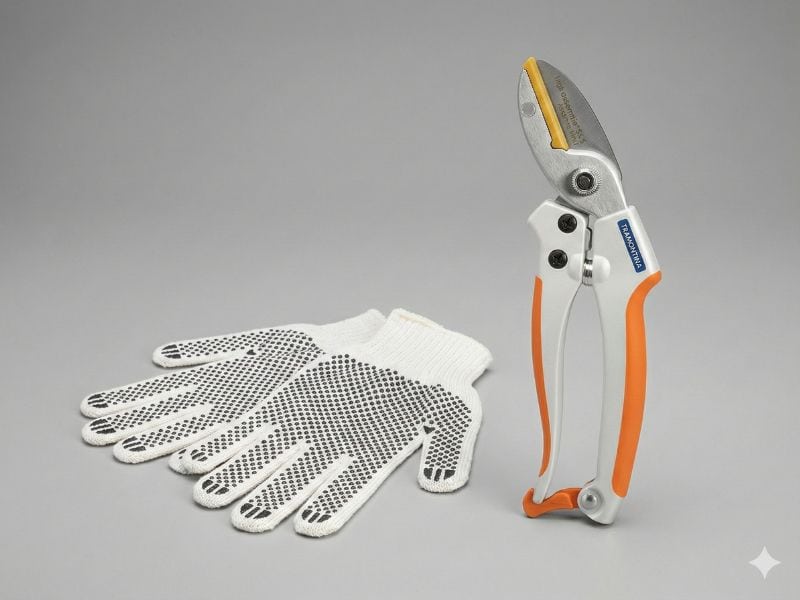 Tramontina tesoura de poda tipo anvil profissional para galhos secos com luva antiderrapante