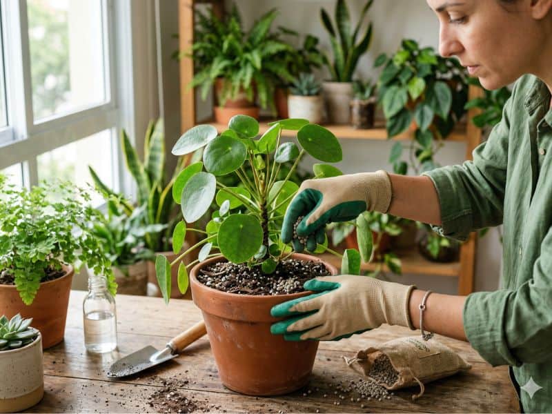 adubação para plantas com aplicação moderada de adubo em vaso
