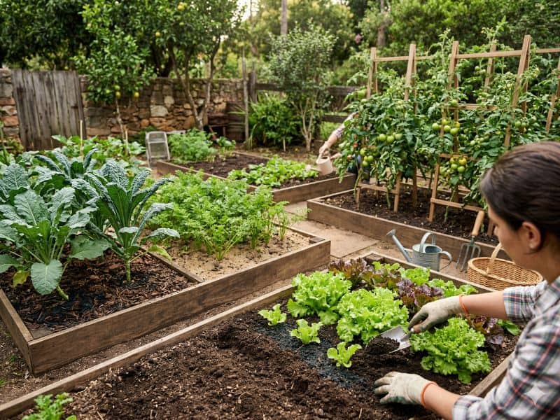adubo orgânico para hortaliças aplicado conforme o tipo de cultivo em canteiros