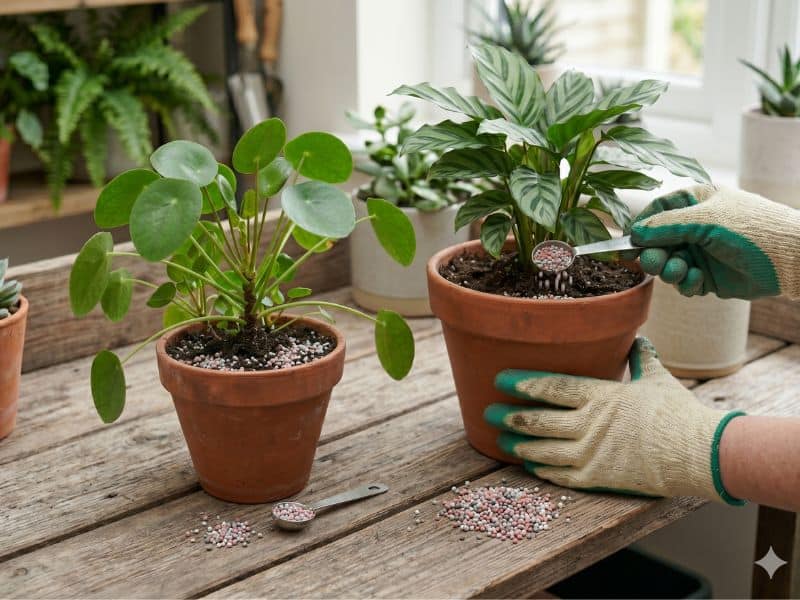 Como escolher a dose certa na adubação de plantas em vasos com aplicação medida de fertilizante em dois vasos