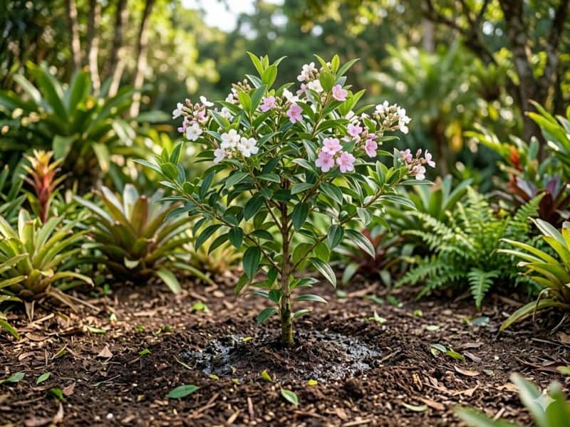 manacá-da-serra com solo úmido e bem drenado no jardim