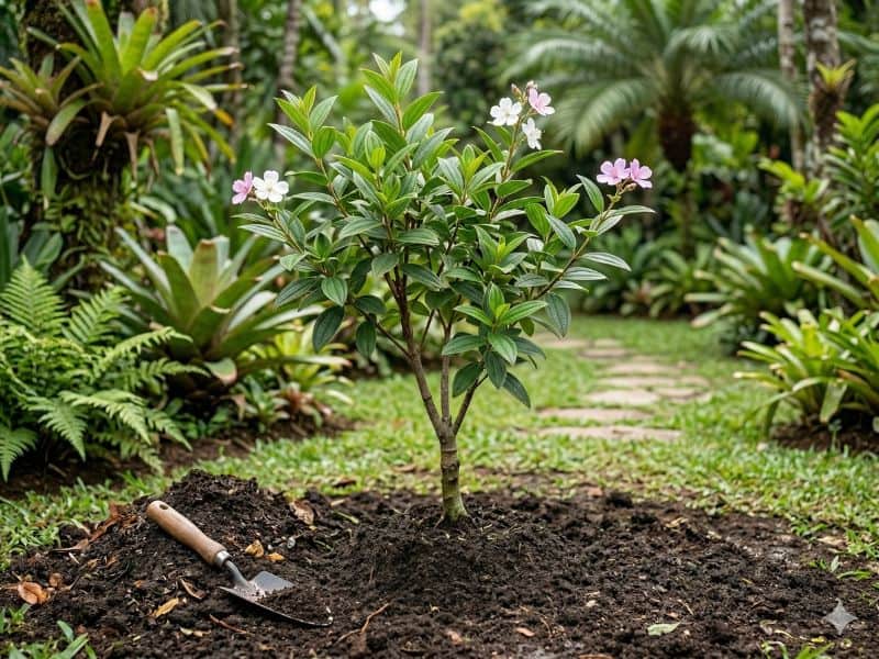 manacá-da-serra plantado em local adequado no jardim