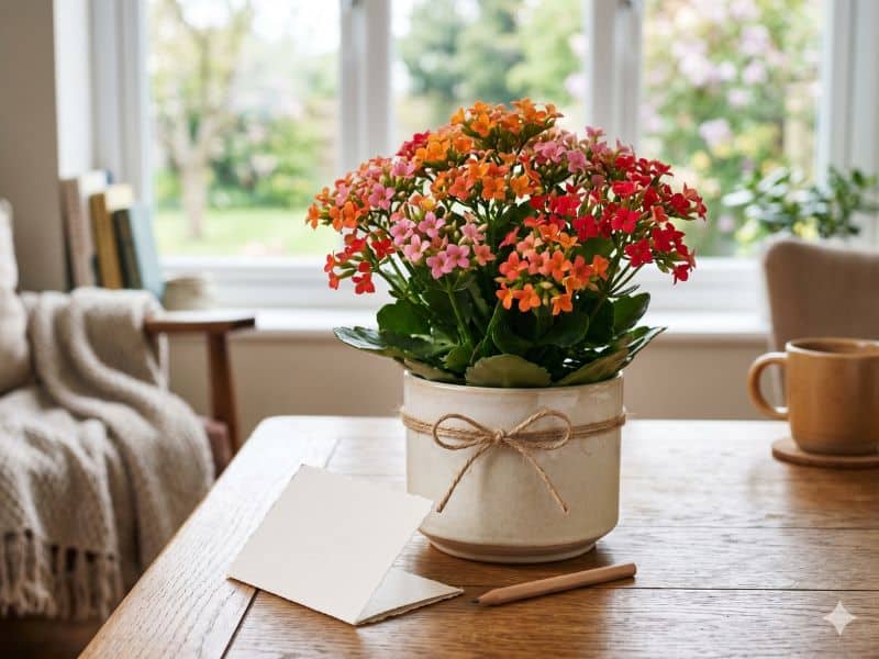 Ideias de presente para Dia das Mães com kalanchoe colorido em vaso decorativo