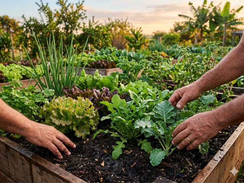 npk para hortaliças em canteiro de horta caseira ao final do cultivo