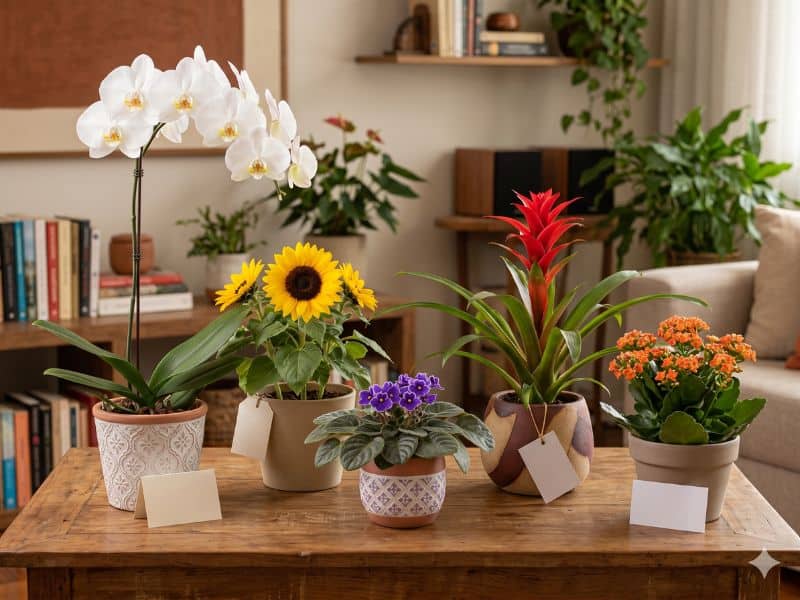 Sugestões de presente para Dia das Mães por tipo de mãe com orquídea, girassol, violeta, bromélia e kalanchoe