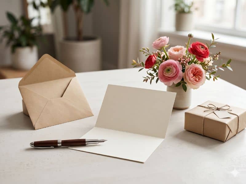 Mensagens para Dia dos Namorados em cartão com rosas vermelhas e flores delicadas