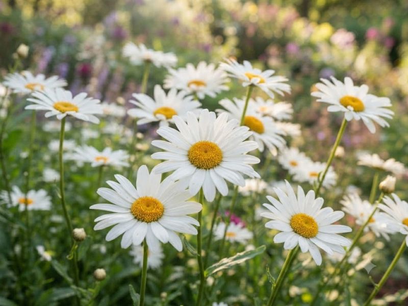 Flor margarida branca com pétalas abertas e centro amarelo em destaque