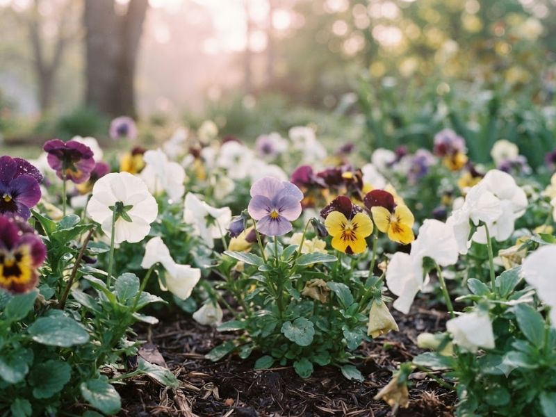 Flores amor-perfeito associadas ao carinho, à lembrança e ao afeto
