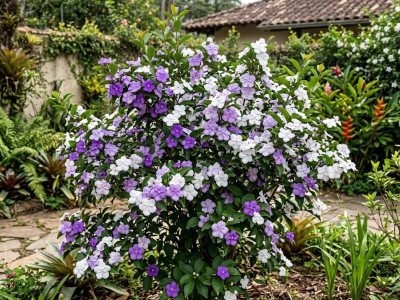 Manacá de cheiro com floração abundante durante a primavera
