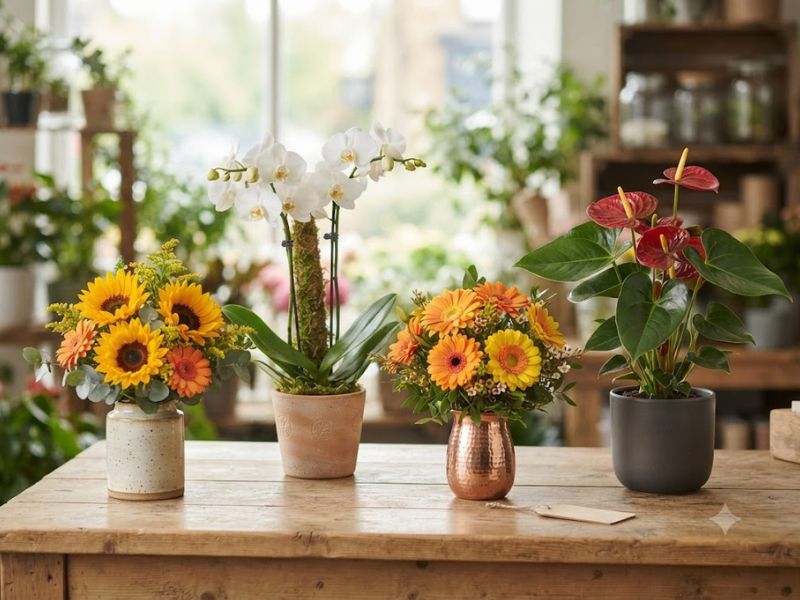 Girassóis, orquídea, gérberas e antúrio como flores para o Dia dos Pais