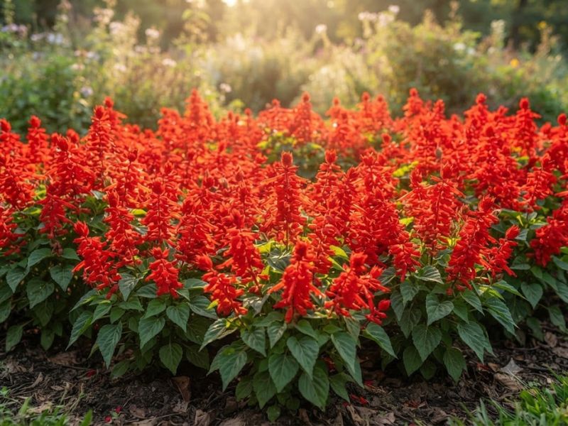 Maciço colorido de alegria de jardim deixando o canteiro vivo e ornamental