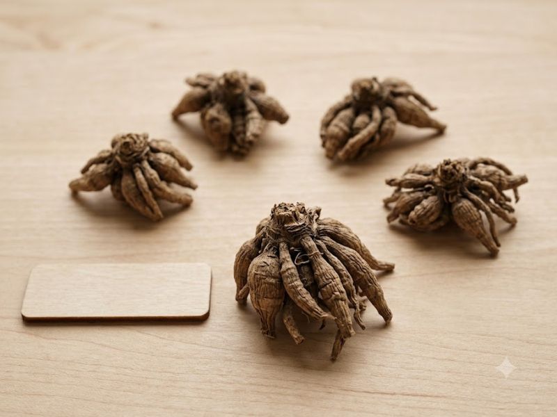 Tubérculos secos e firmes de Ranunculus asiaticus preparados para o plantio