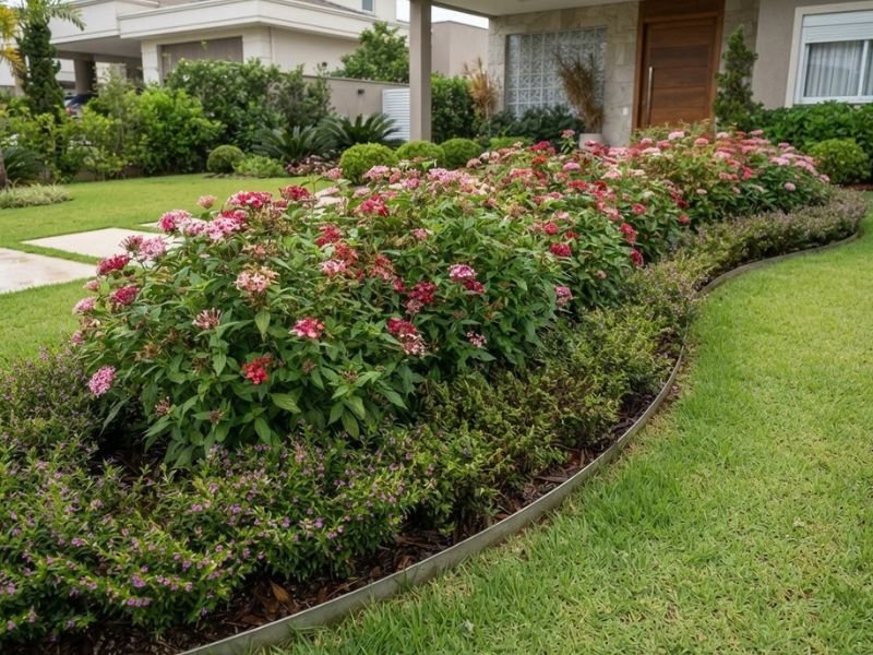 Plantas muito próximas deixando o canteiro excessivamente adensado