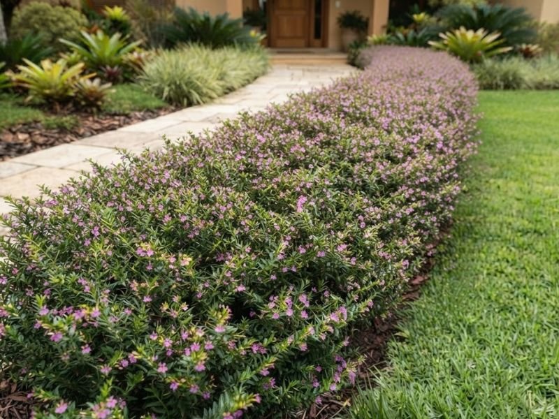 Falsa érica formando bordadura baixa e delicada no jardim